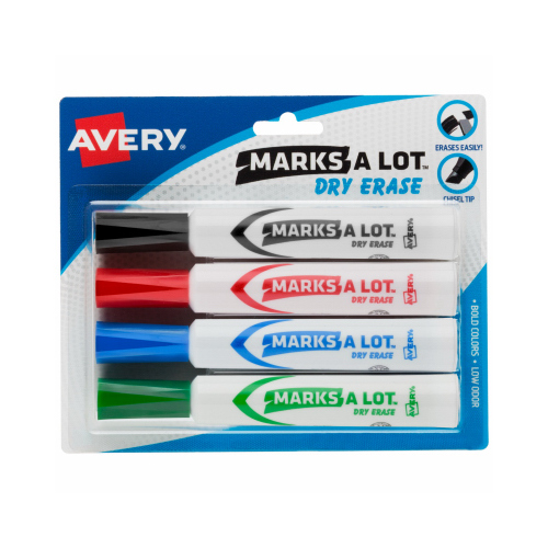 Avery 24409 Dry Erase Markers, 4-Color 4-Pk.