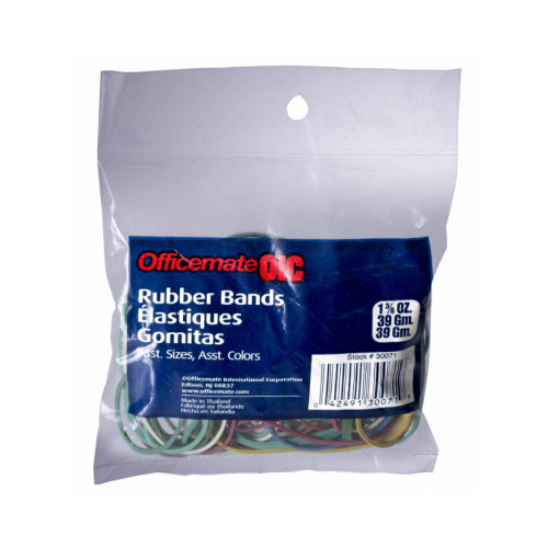 Rubber Bands, Assorted Sizes & Colors, 1.375 oz.