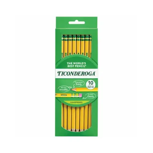 DIXON TICONDEROGA COMPANY X33892-0001 Wooden #2 Pencils, Sharpened, 10-Ct.