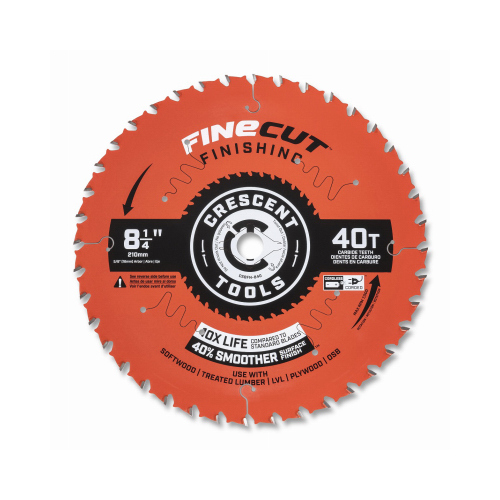 FineCut Finishing Circular Saw Blade, 40-Tooth, 8-1/4 In.