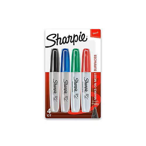 Staples 463679 Sharpie Permanent Markers, 4-Color - pack of 4