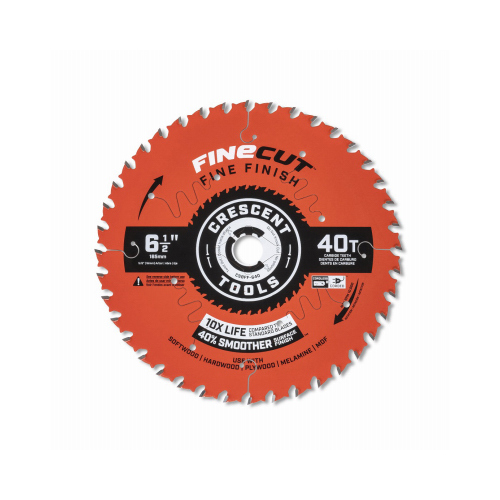 FineCut Fine Finishing Circular Saw Blade, 6-1/2 In. x 40 Tooth