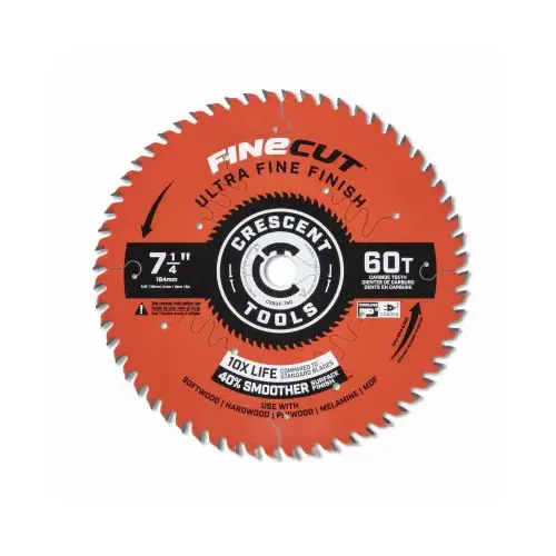 FineCut Ultra Fine Finishing Circular Saw Blade, 7-1/4 In. x 60 Tooth