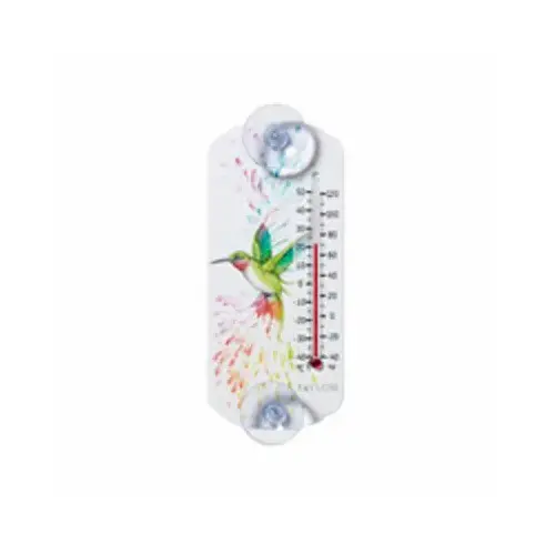 Suction Cup Rainbow Hummingbird Thermometer