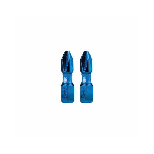 PH2 Phillips Impact Driver Bits, 1 In., 2-Pk.