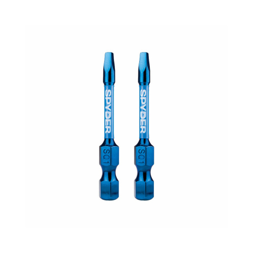 SQ1 Square Impact Driver Bits, 2 In., 2-Pk.