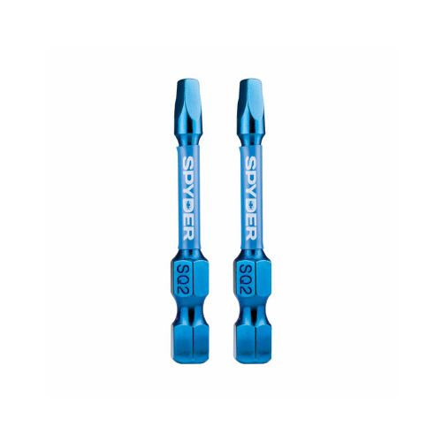 SQ2 Square Impact Driver Bits, 2 In., 2-Pk.