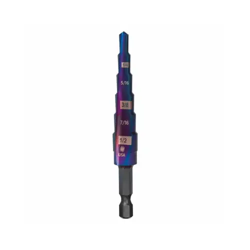 Mach-Blue 6-Step Drill Bit, 3/16 - 1/2 In.