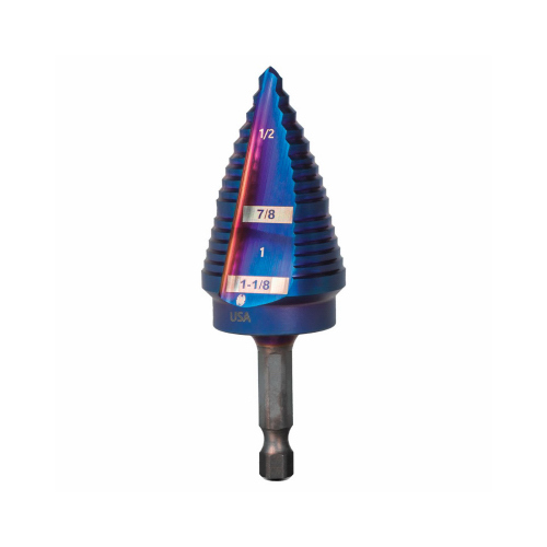 Mach-Blue 16-Step Drill Bit, 3/16 - 1-1/8 In.