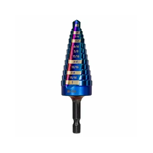 Mach-Blue 8-Step Drill Bit, 1/4 - 1 In.