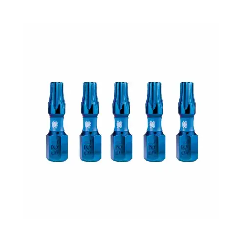 T25 Mach-Blue Torx Impact Driver Bits, 1 In., 5-Pk.