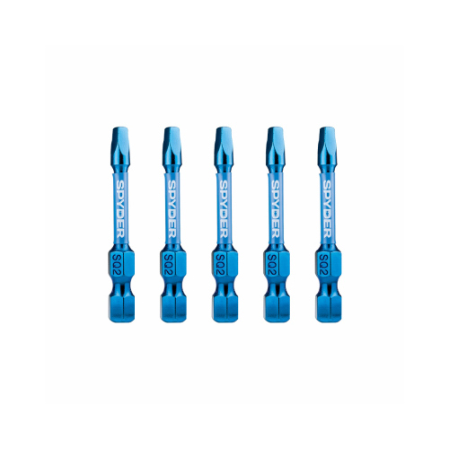 SM PRODUCTS LLC 19088 SQ2 Mach-Blue Square Impact Driver Bits, 2 In., 5-Pk.