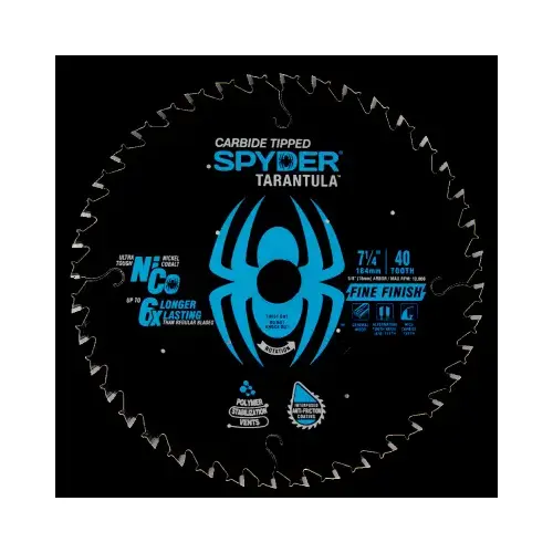 Tarantula Fine Finish Circular Saw Blade, 40-Tooth, 7-1/4 In.