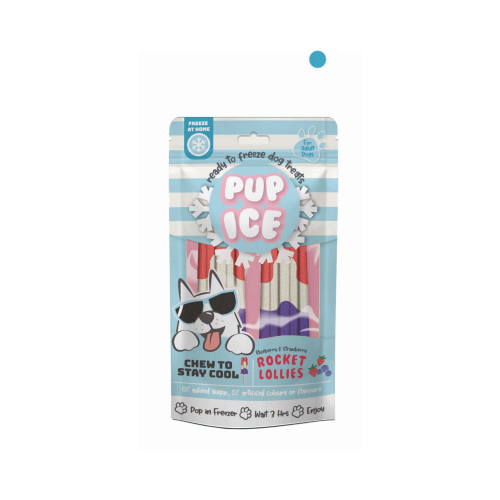 Ethical 7241 Rocket Lollies Dog Treat, Srawberry and Blueberry  pair