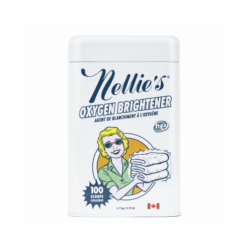 NELLIE'S CLEAN INC NOX-100T Oxygen Brightener Laundry Stain Remover, 100 Scoop Tin