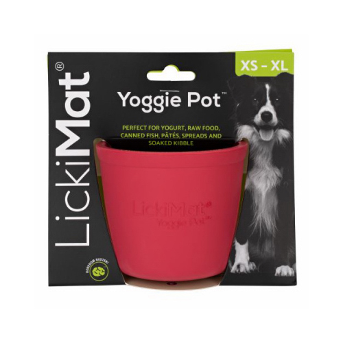 Yoggie Pot Dog Feeder Licking Bowl, Pink