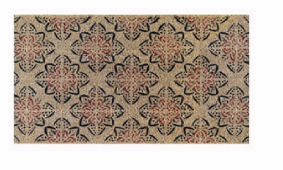 FIBRE WORLD PLM 30310 Coir Door Mat, Flower, 18 x 30-In.