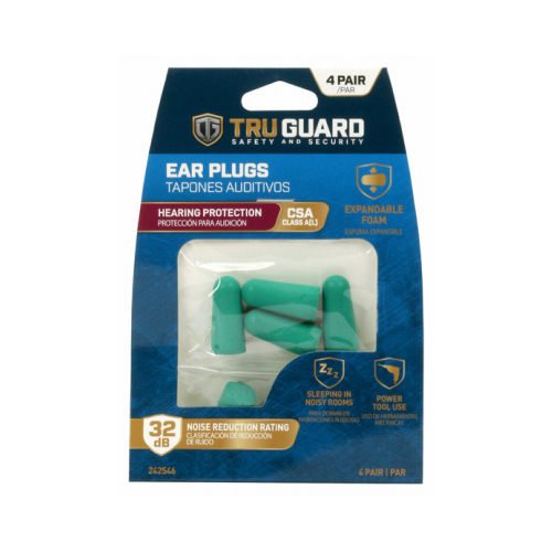 TruGuard TRU00335 Foam Ear Plugs, 4-Pr.