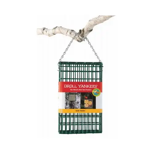 Suet Bird Feeder, Double, 5 x 9 x 1.5-In. Green