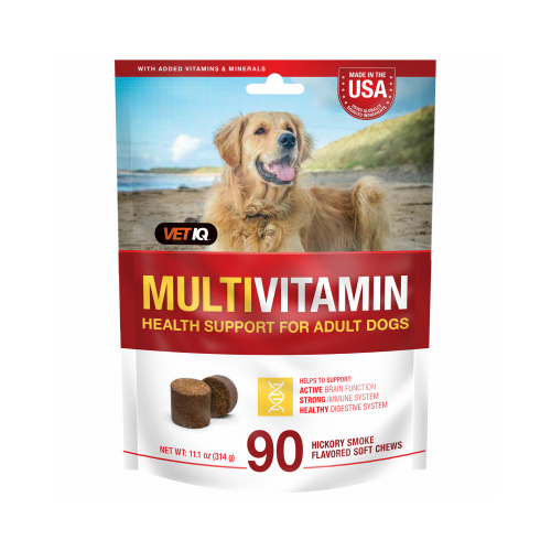 MultiVitamin Adult Dogs Soft Chew Treats, Hickory Smoked Flavored, 90 Count, 11.1-oz.