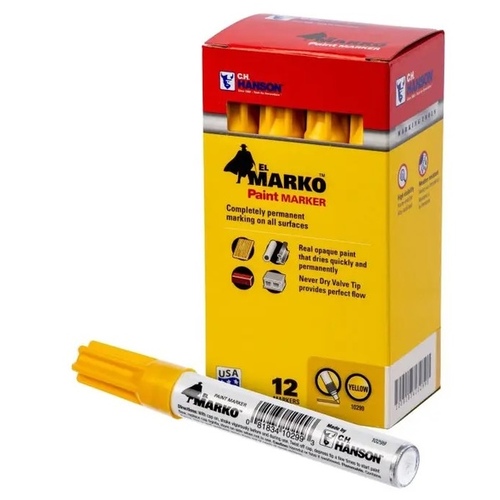 C.H Hanson 10299 El Marko Paint Marker - Yellow