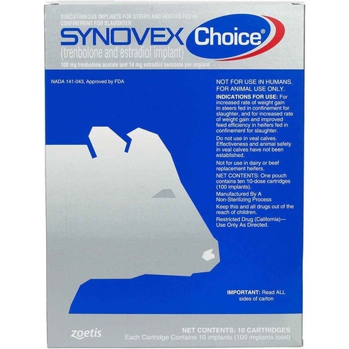 Synovex Choice Implants 100-Dose