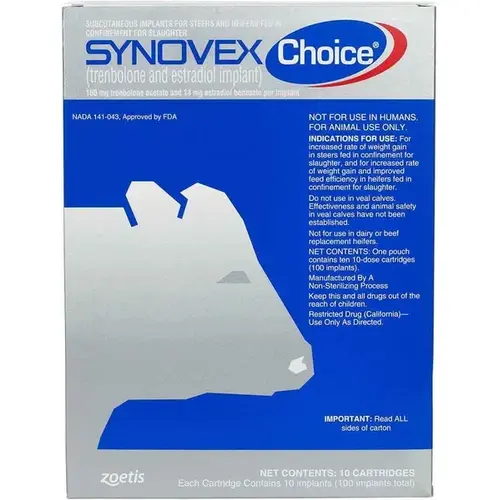 Zoetis Animal Health Group 10014323 Synovex Choice Implants 100-Dose