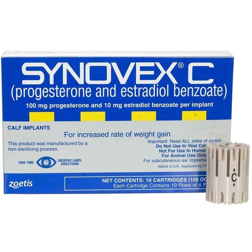 Zoetis Animal Health Group 10014326 Synovex C Implants 100-Dose