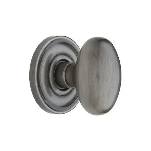 Estate Egg Knob w/Classic Rose Antique Nickel