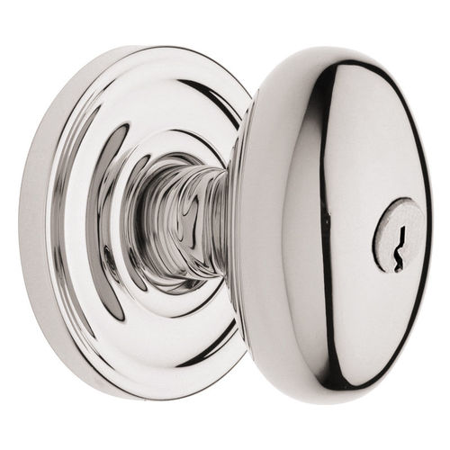 5228 Egg Knob Standard Keyed Entry Lifetime Bright Nickel Finish