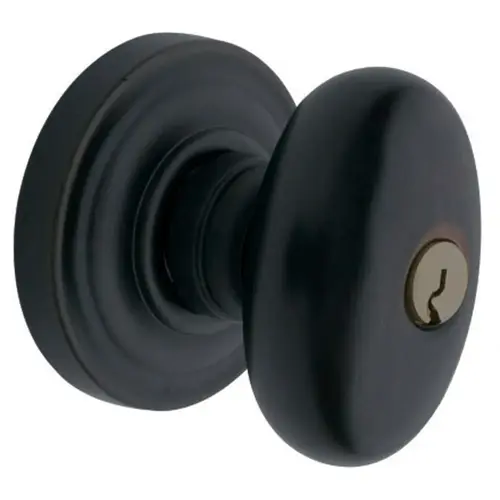 5228 Egg Knob Standard Keyed Entry Satin Black Finish