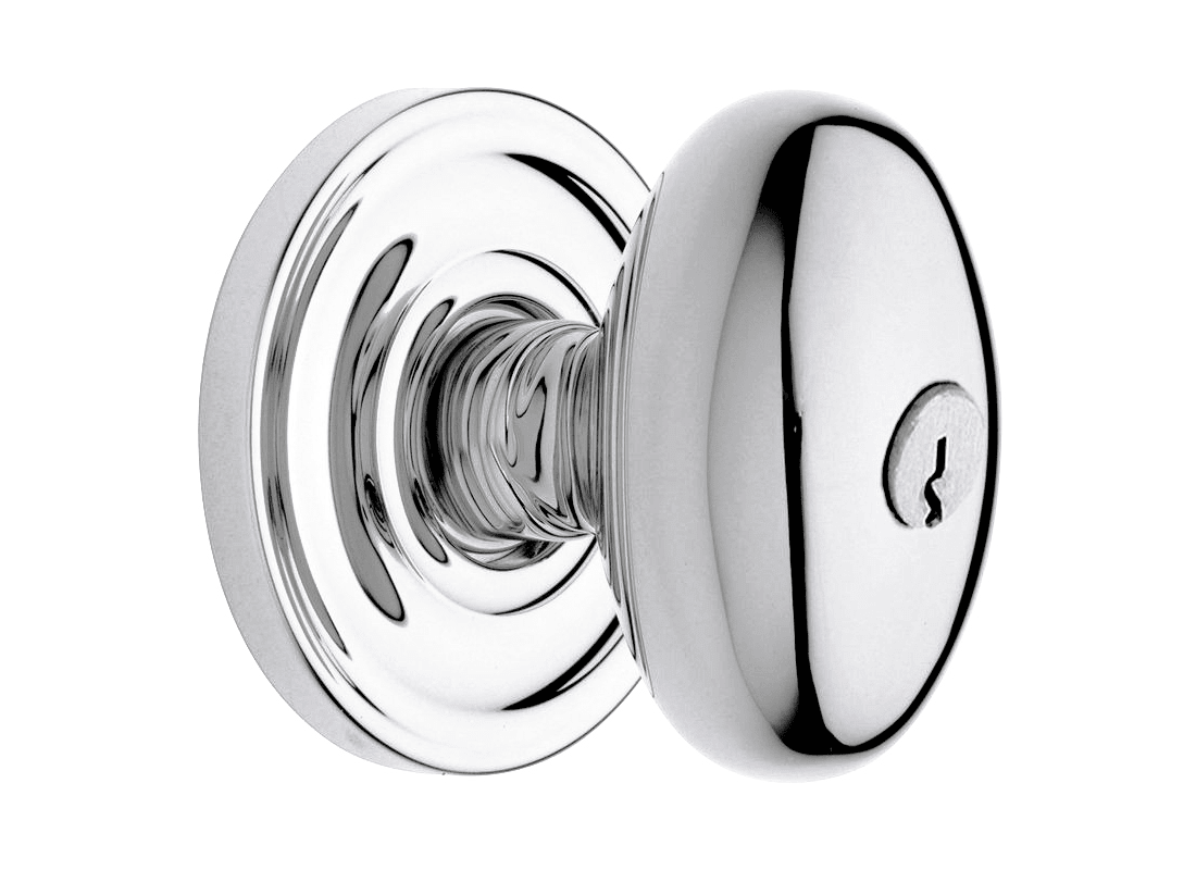 Baldwin entr 5228 Egg Knob Standard Keyed Entry Bright Chrome Finish