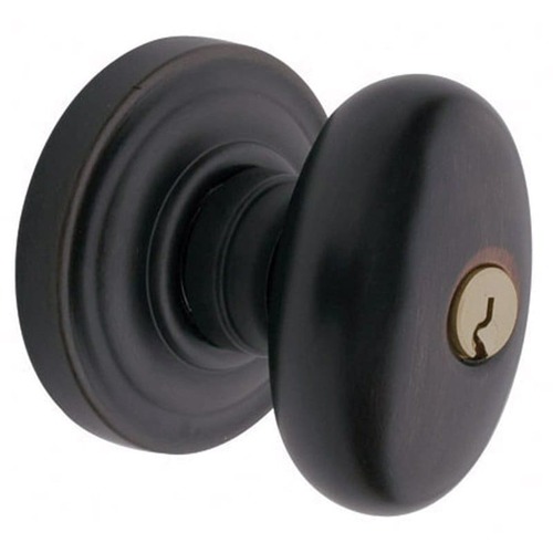 5229 Thick Door Egg Knob Standard Keyed Entry Oil Rubbed Bronze Finish