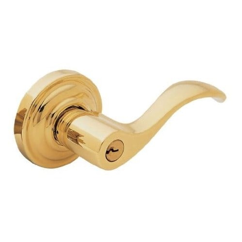 5255 Wave Lever Full Dummy Satin Brass with Brown Finish