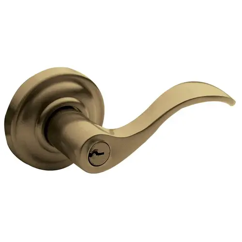 Right Hand 5255 Thick Door Wave Lever Emergency Egress Keyed Entry Antique Brass Finish