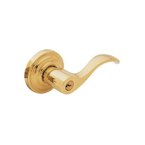 Right Hand 5259 Thick Door Wave Lever Standard Keyed Entry Lifetime Brass Finish