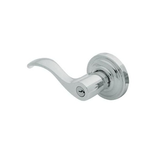 Left Hand 5259 Thick Door Wave Lever Standard Keyed Entry Bright Chrome Finish