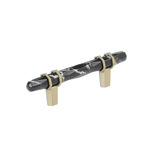 Carrione Cabinet Pull Marble Black/Golden Champagne