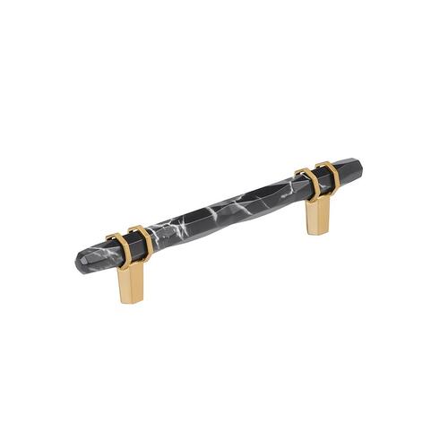 Carrione Cabinet Pull Marble Black/Champagne Bronze