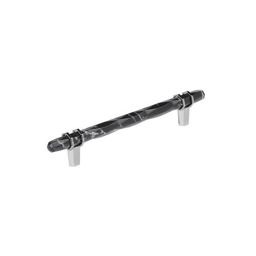 Carrione Cabinet Pull Marble Black/Polished Chrome