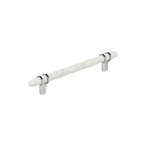 Carrione Cabinet Pull Marble White/Polished Chrome