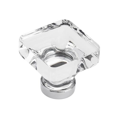 Glacio Cabinet Knob Clear/Chrome