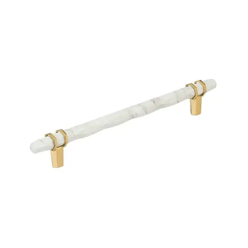 Carrione Cabinet Pull Marble White/Champagne Bronze