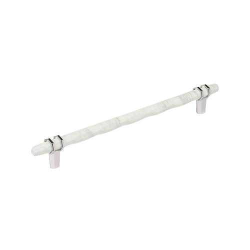 Carrione Cabinet Pull Marble White/Polished Chrome