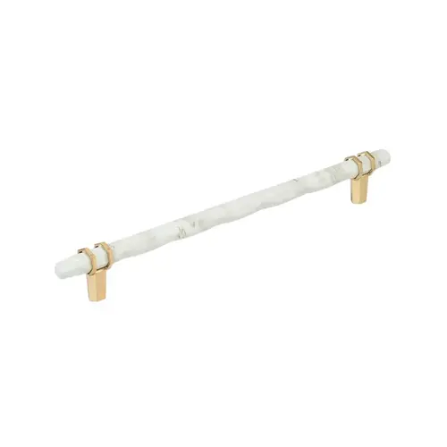 Carrione Cabinet Pull Marble White/Champagne Bronze