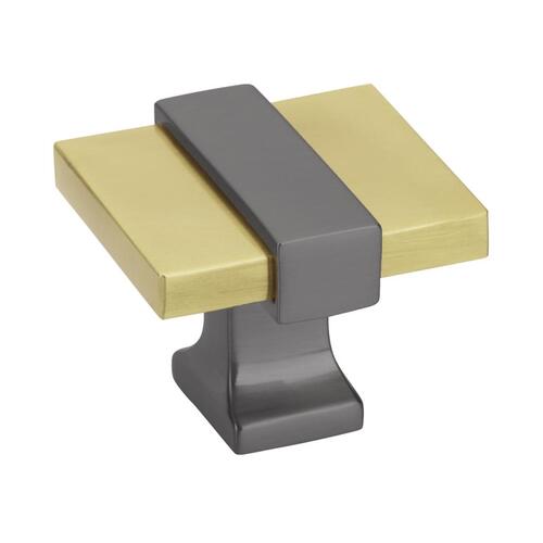 Overton Cabinet Knob Brushed Gold/Black Chrome