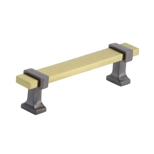 Overton Cabinet Pull Brushed Gold/Black Chrome