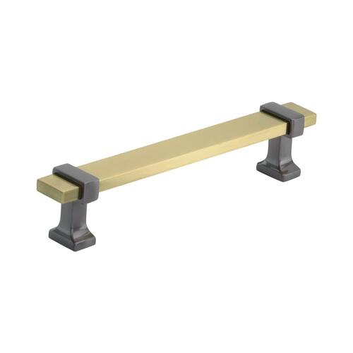 Overton Cabinet Pull Brushed Gold/Black Chrome