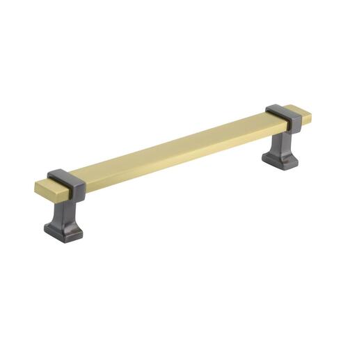 Overton Cabinet Pull Brushed Gold/Black Chrome