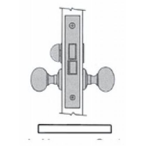 Left Hand Interior Bed / Bath 2-1/2" Backset Mortise Lock Body Matte Antique Nickel Finish